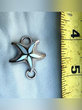 Kovel Silver Starfish Charm with Mother of Pearl Inlay- Topper Only